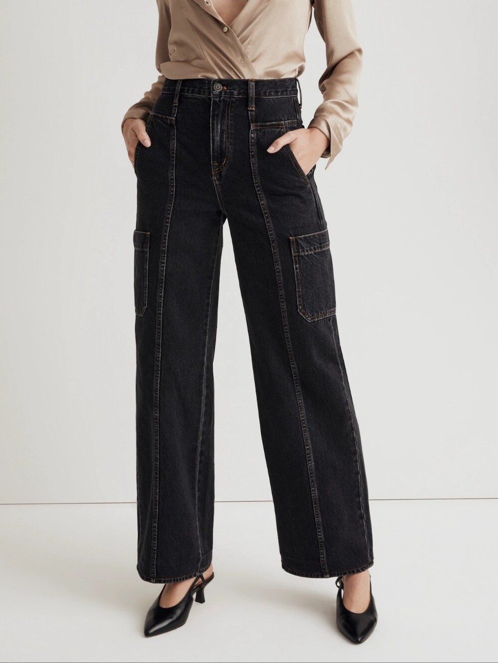 Madewell Baggy Straight Cargo Jeans Westberg Wash Rigid 29